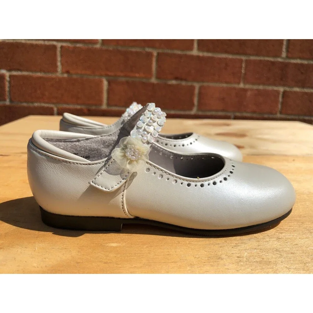 Jumping Jacks Annalise Beige Girls Mary Janes Shoes Size 8M